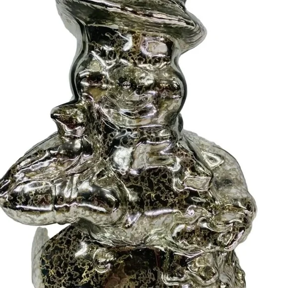 Glass Snowman Figurine with LED Lights - Picture 3 of 7